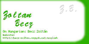 zoltan becz business card